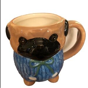 Anthropologie Peluche Pet PUG Mug Stoneware Sweater Dog NWT New